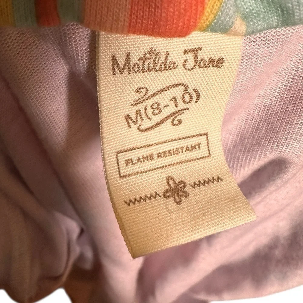 MATILDA JANE GIRL’S Hooded Belted ROBE Floral & Stripes SZ M8/10
